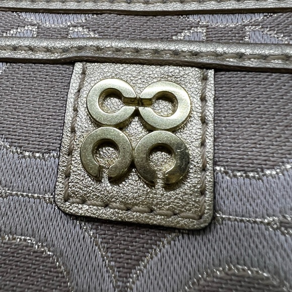 Coach gold slim credit card holder in signature canvas - Picture 5 of 5